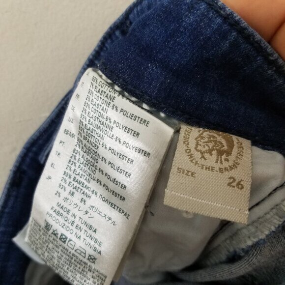 Diesel SLANDY Super Slim-Skinny Regular Waist Stretch Jeans Blue Size 26 - Picture 6 of 6